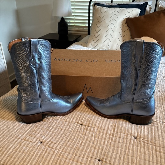 Miron Crosby Sally Metallic Light Blue Boots - Size 9 - Picture 2 of 6